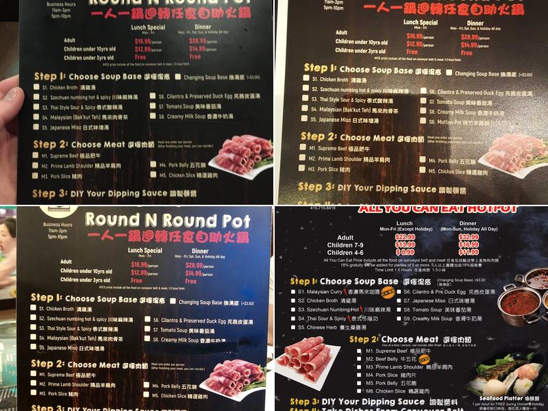Round N Round Pot Menu