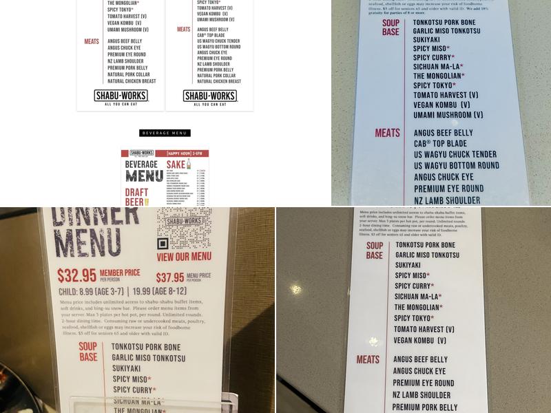 SHABU-WORKS Menu