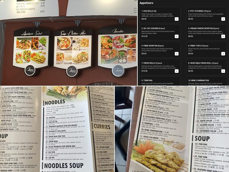 Mine Eathai Menu