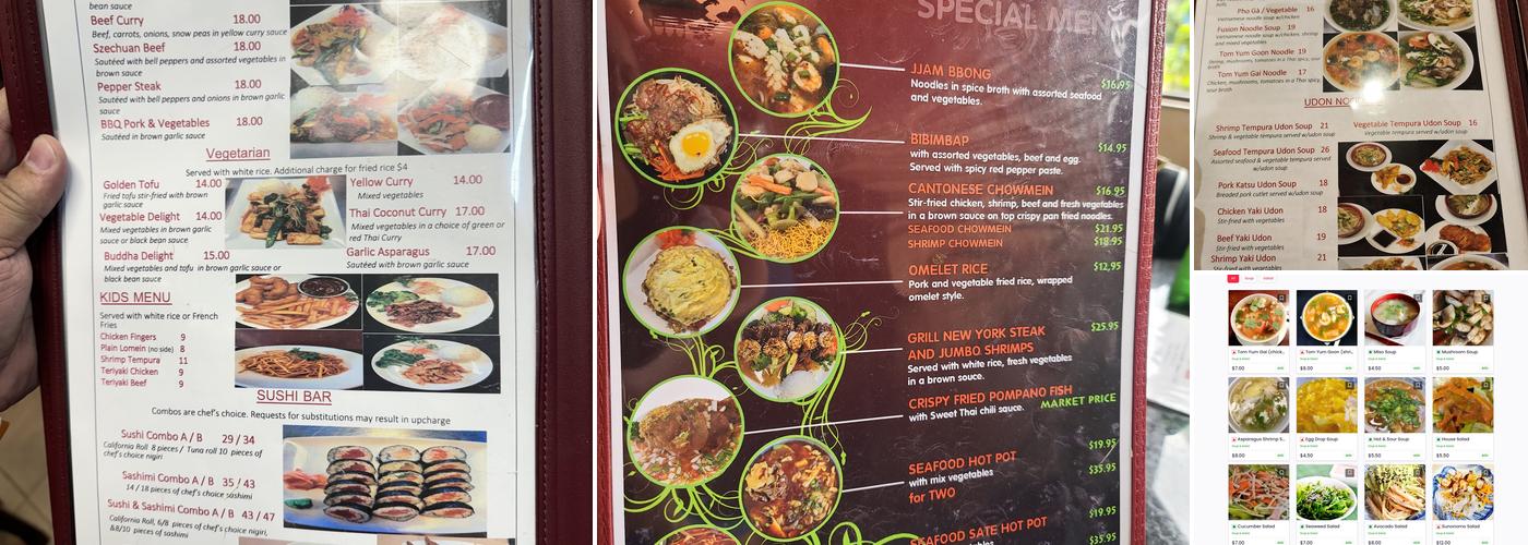 Sakura Asian Fusion Menu