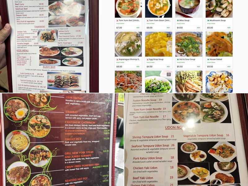 Sakura Asian Fusion Menu