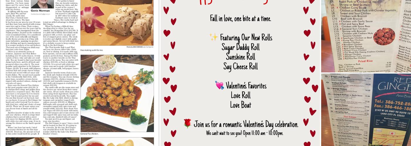 Red Ginger Asian Bistro Menu