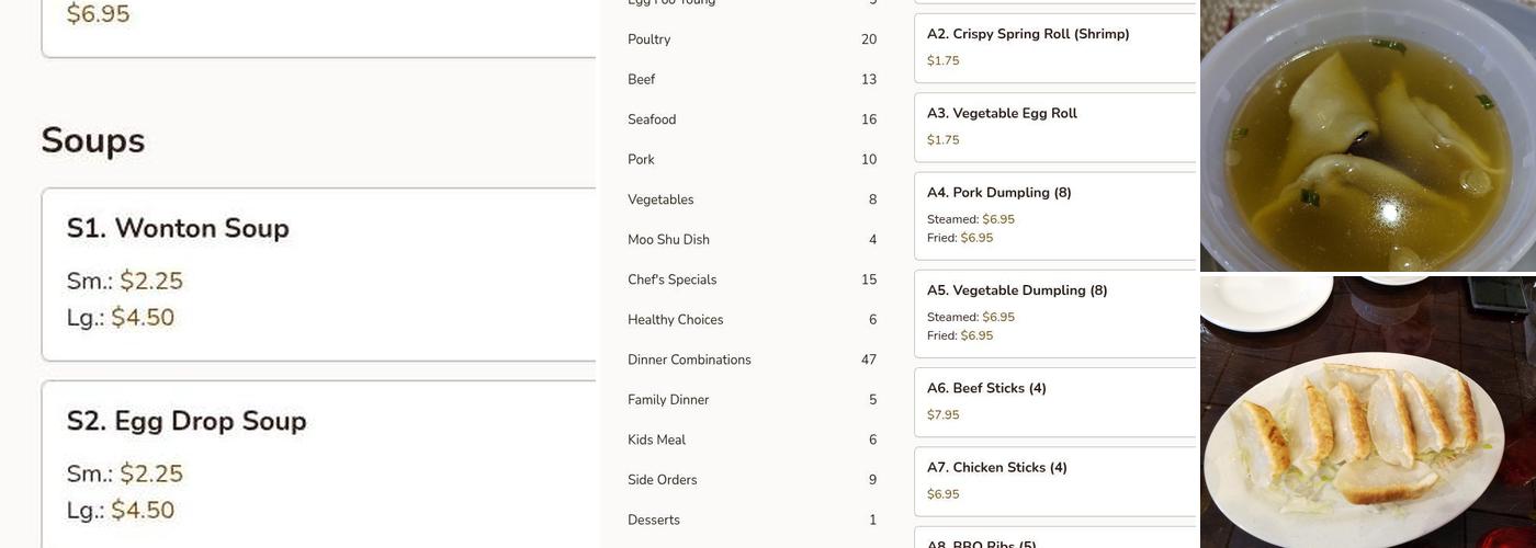 Chen's Chinese Cuisine Menu