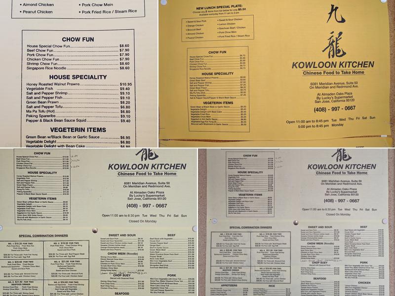 Kowloon Kitchen Take Out Menu