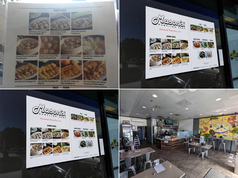 Mason's Dumpling Shop Menu