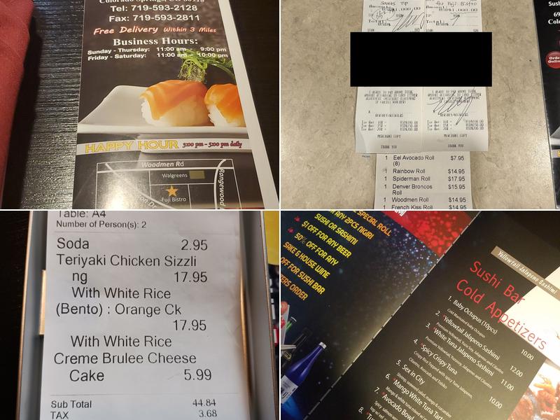 Fuji Bistro Menu