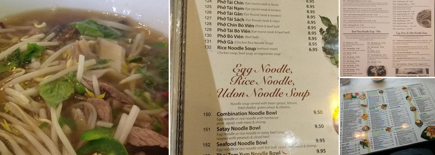 Noodles Pho U Menu