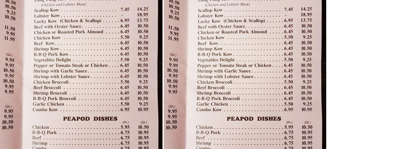 Sing Kee Carry-Out Menu