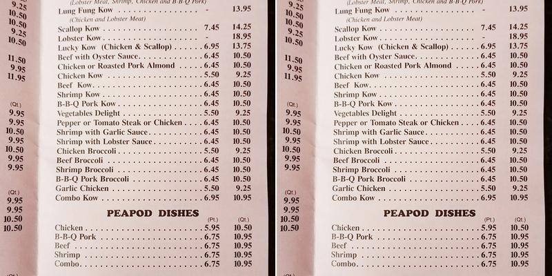 Sing Kee Carry-Out Menu