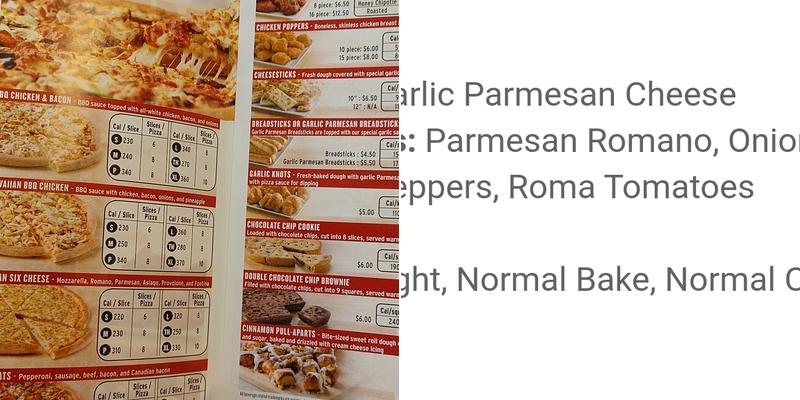 Papa Johns Pizza Menu