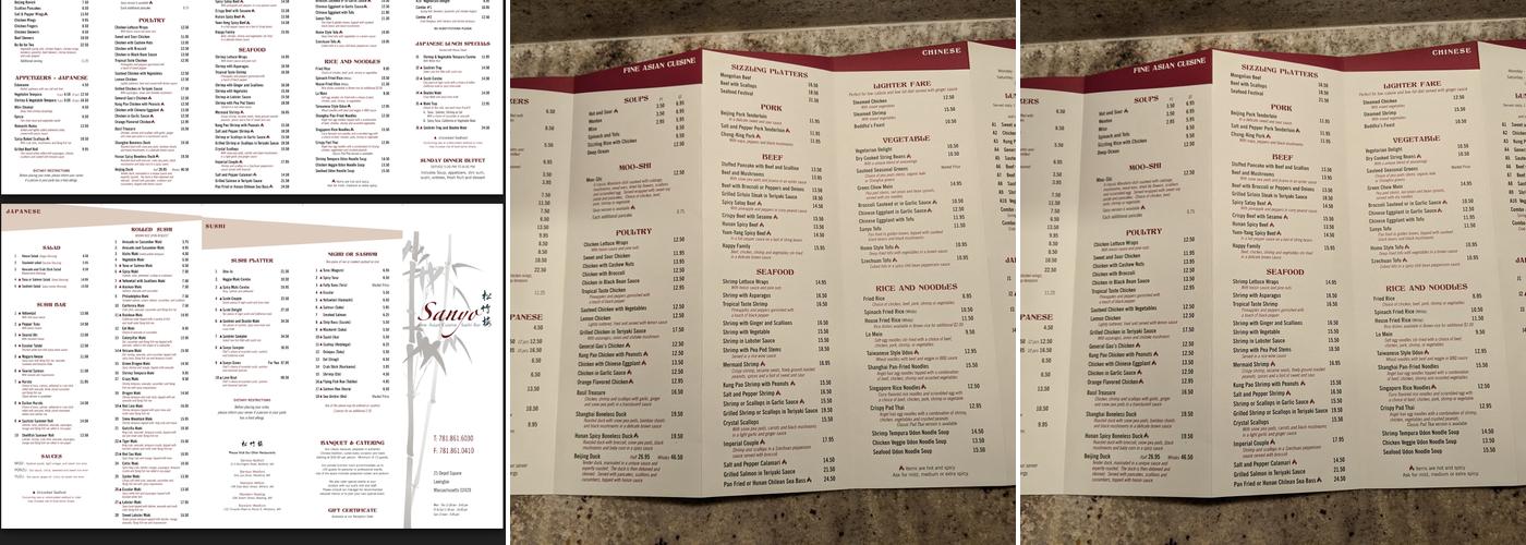 Sanyo Menu