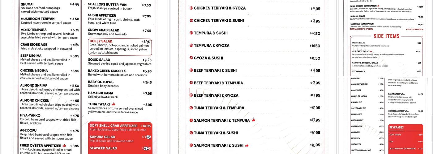 Sakura Menu