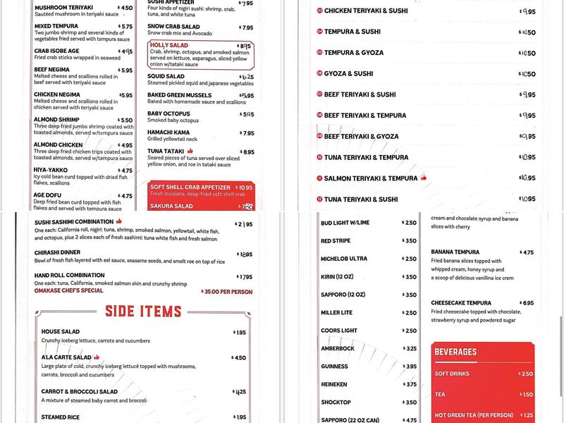 Sakura Menu