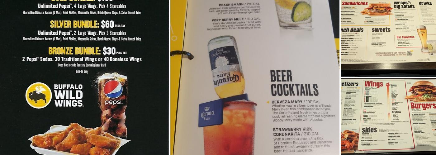 Buffalo Wild Wings Menu