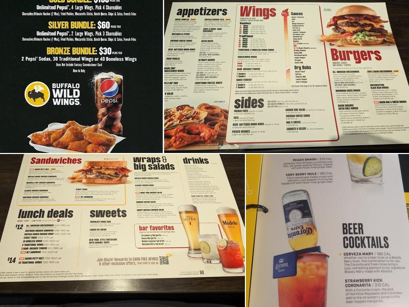 Buffalo Wild Wings Menu