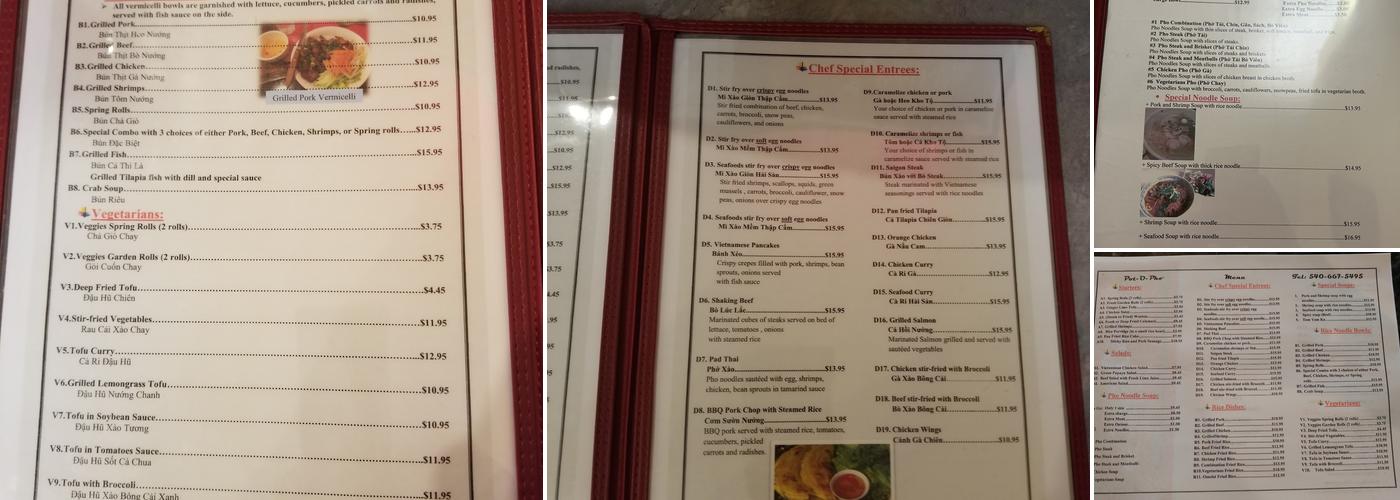 Pot-O-Pho Menu