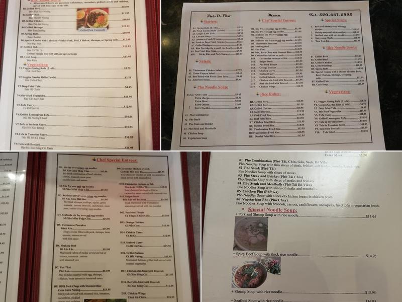 Pot-O-Pho Menu