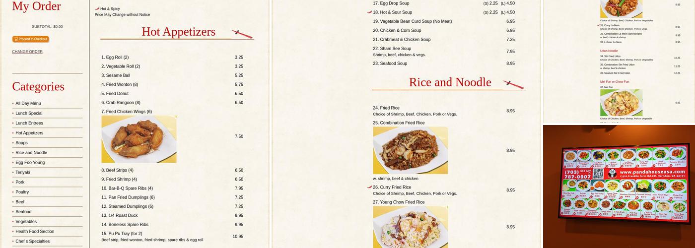 Panda House Menu