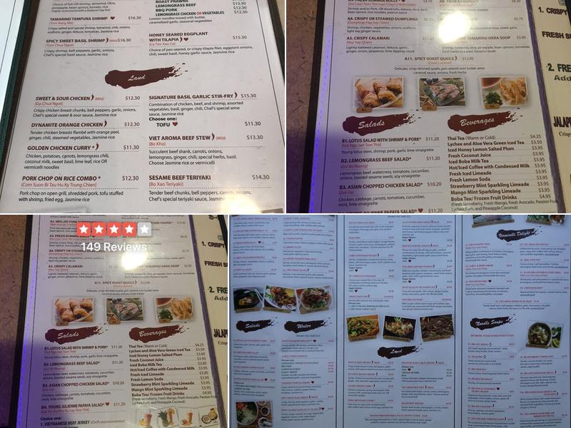 Viet Aroma Menu