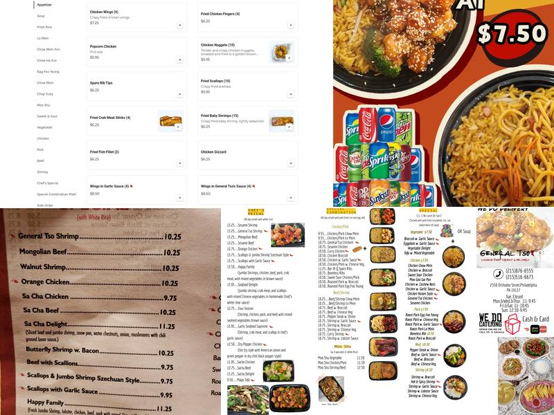 General Tso Menu