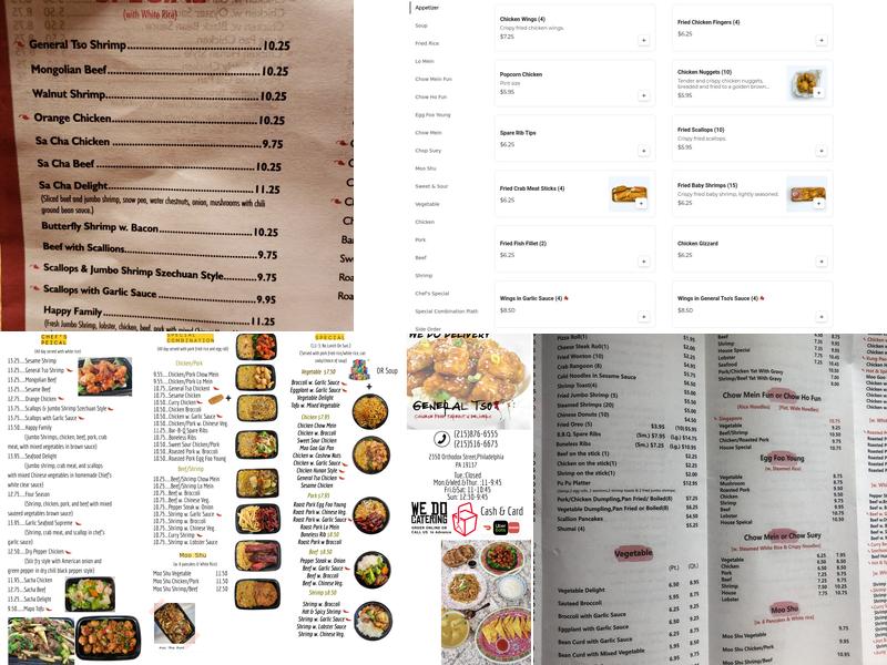 General Tso Menu