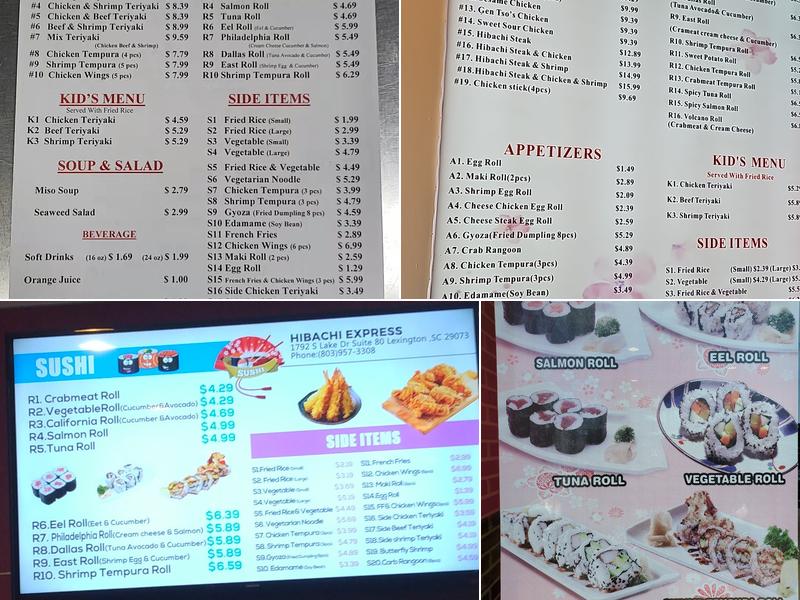 Hibachi Express Menu