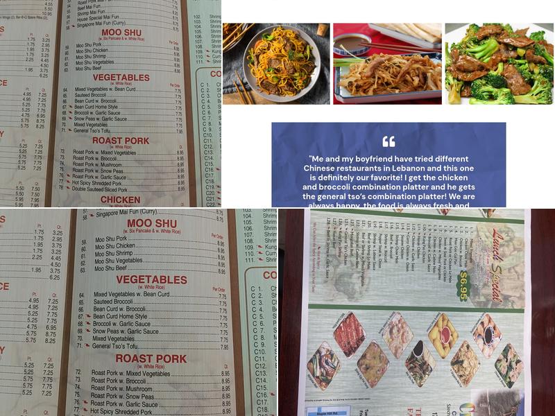 China One Menu