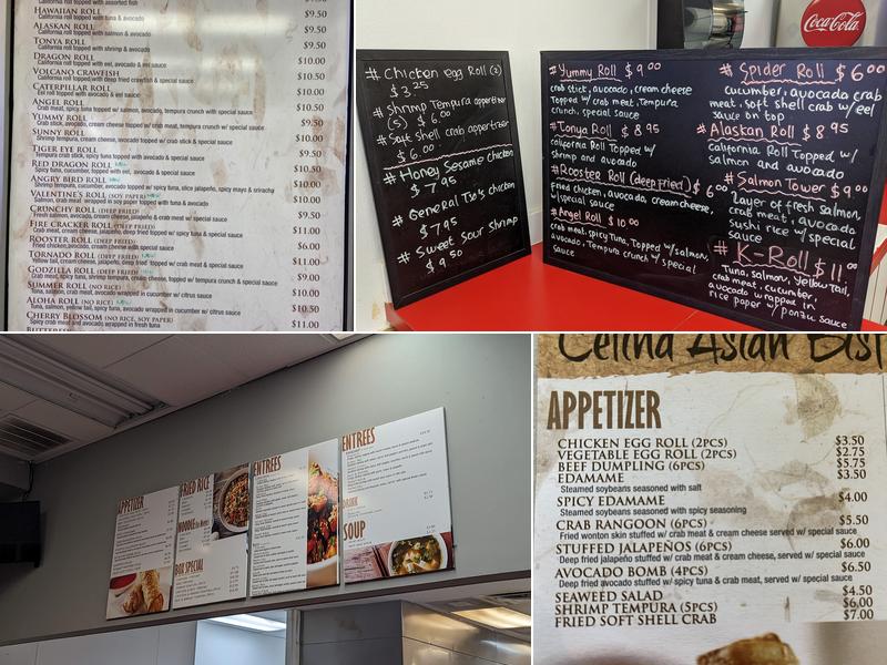 Celina Asian Bistro Menu