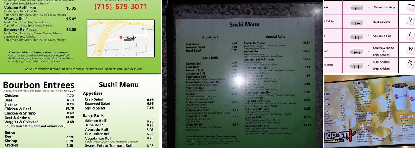 Chop-Stix Bourbon BBQ & Sushi Menu