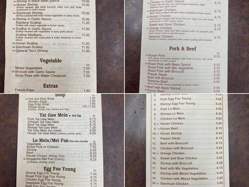 Ding Ho Carry Out Menu