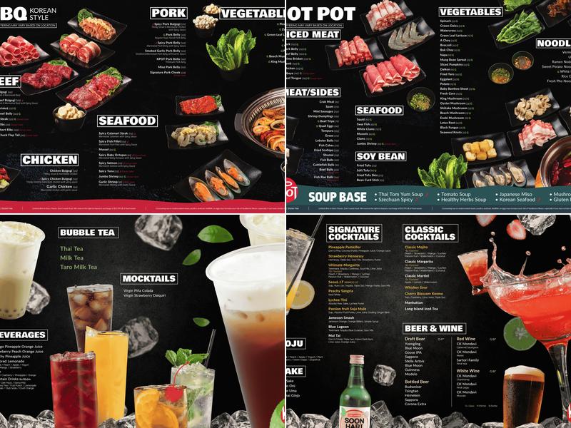 KPot Korean BBQ & Hot Pot Menu