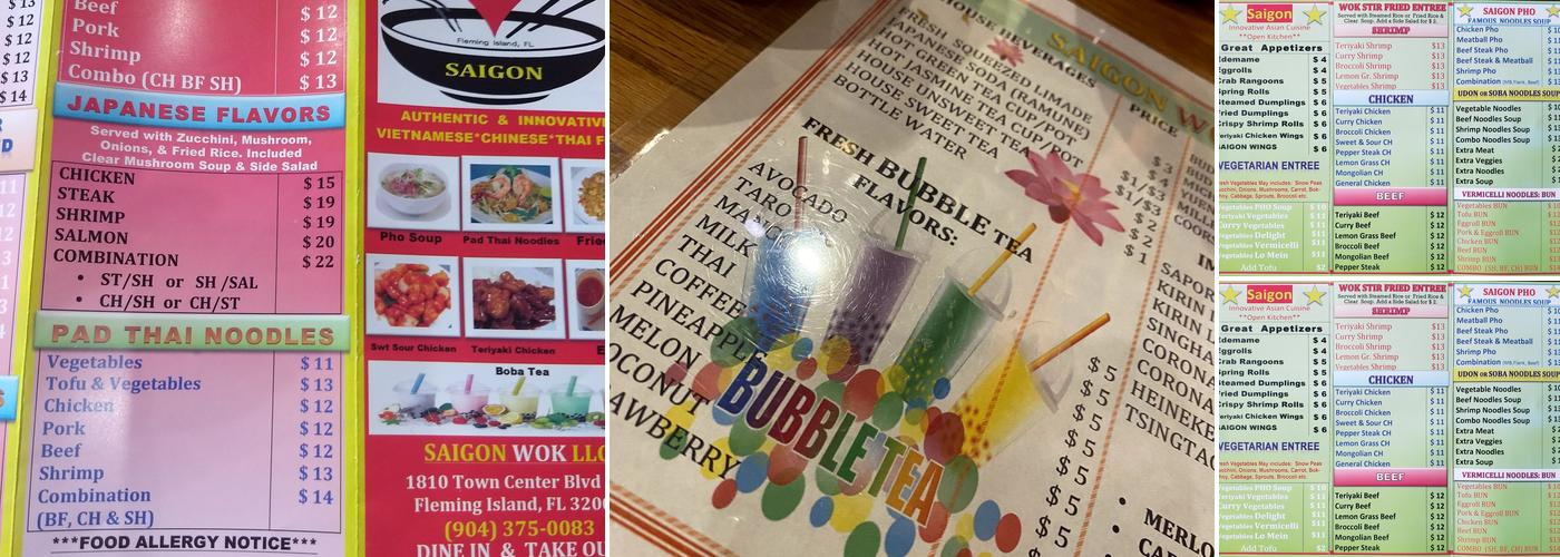 Saigon Wok Menu