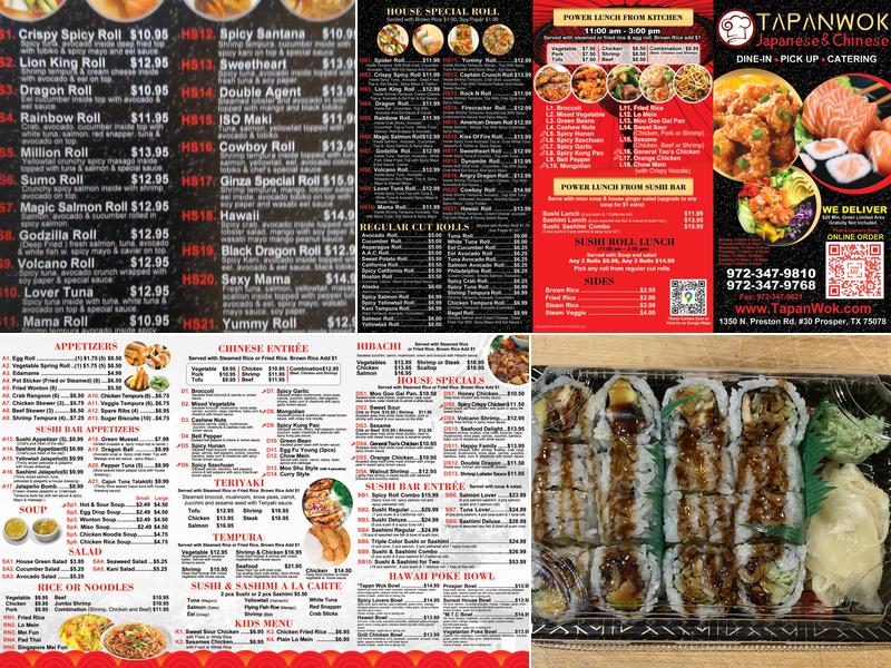 Tapan Wok Menu