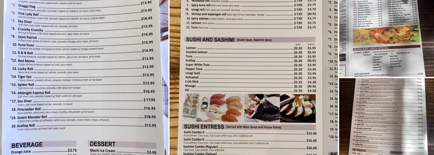 FANG ’ BISTRO【Cypress】Chinese N Sushi Restaurant Menu