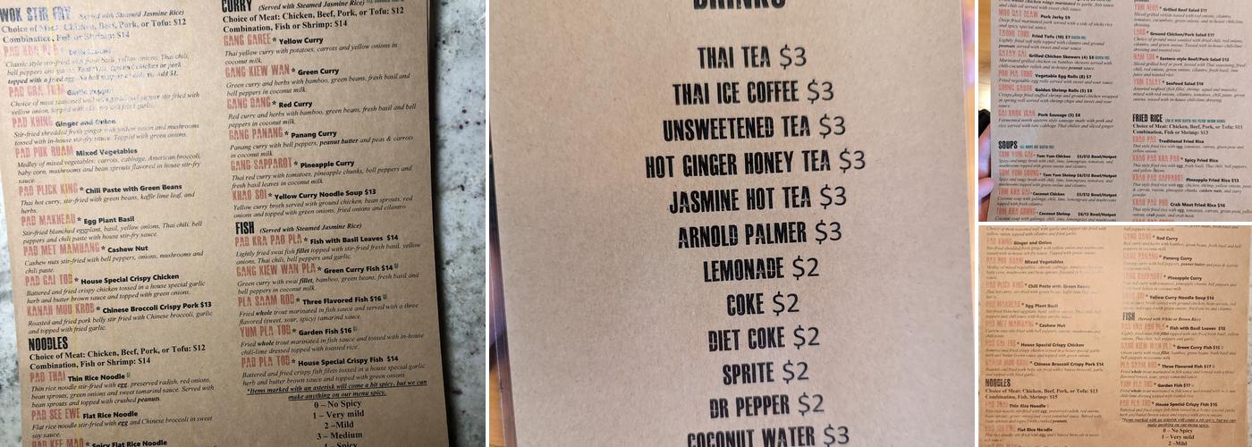 Mint Thai Kitchen Menu