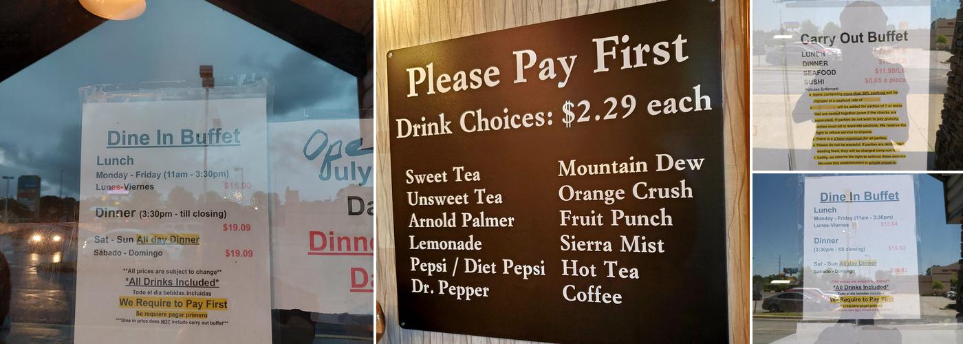 Magnolia Buffet Menu
