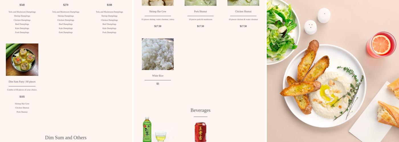 Yang's Dumplings Menu