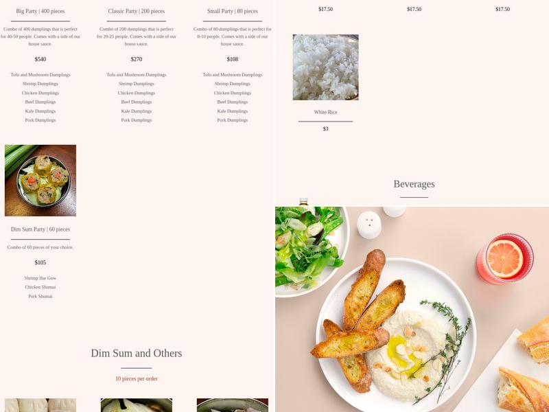 Yang's Dumplings Menu