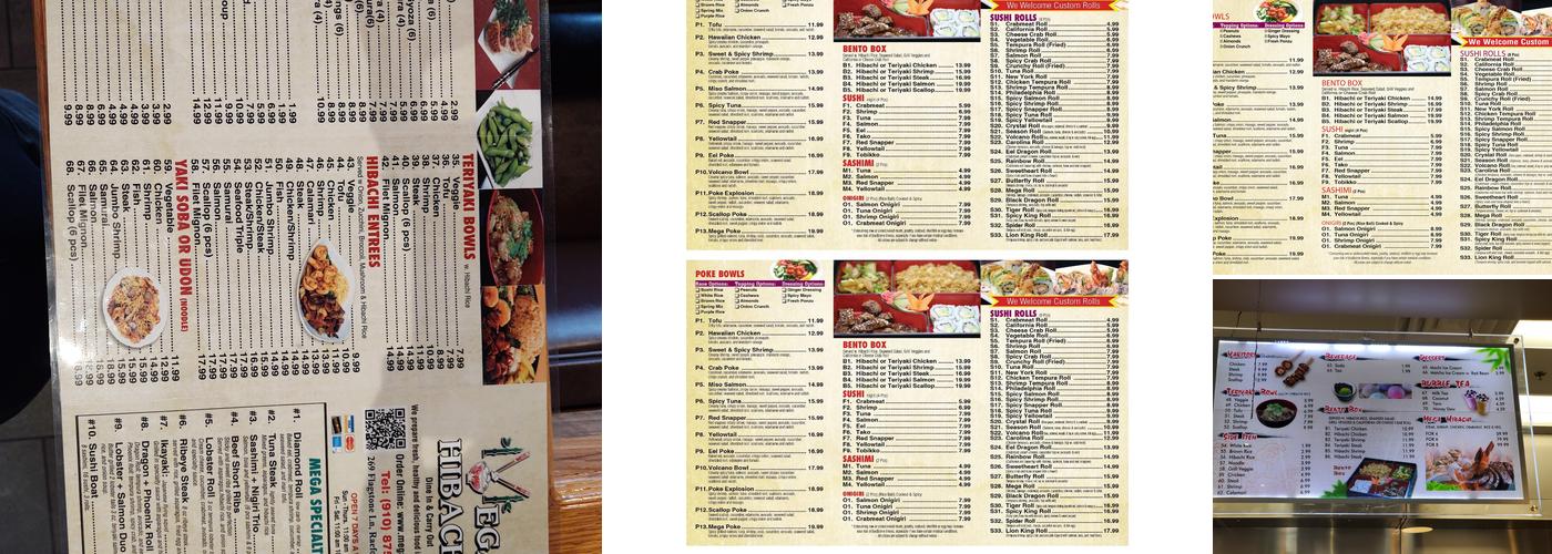MEGA HIBACHI Menu
