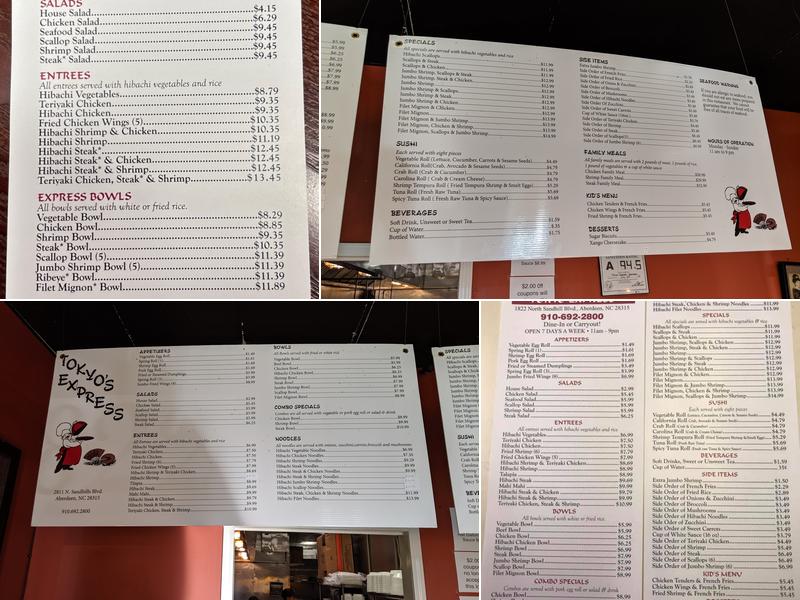 Tokyo Express Menu