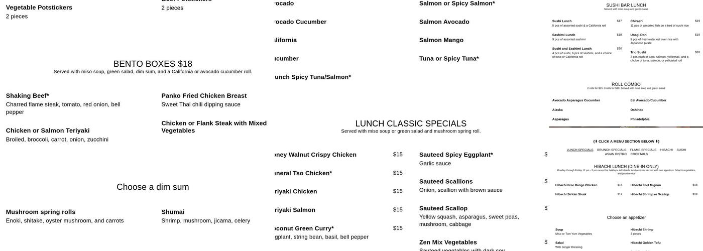 Flame Menu