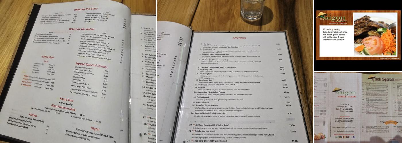 Saigon Grill & Bar Menu
