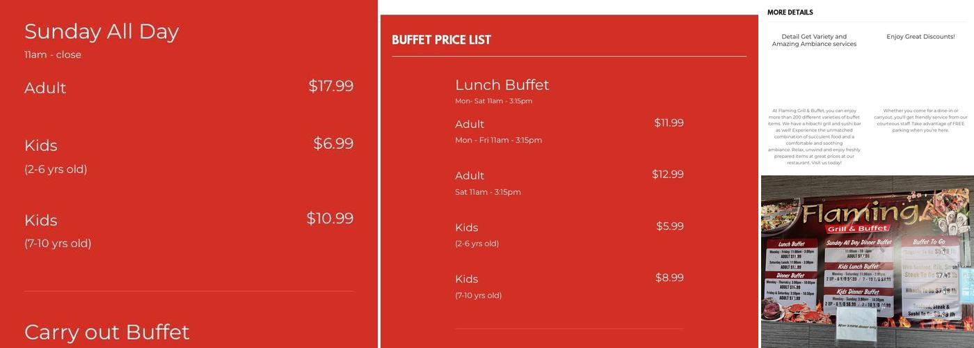 FLAMING GRILL & BUFFET (Roslindale Location) Menu