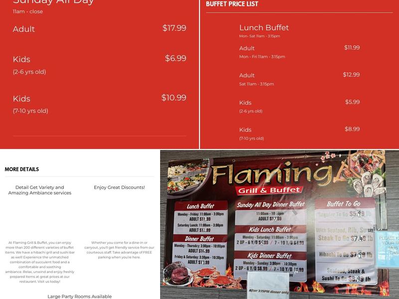 FLAMING GRILL & BUFFET (Roslindale Location) Menu