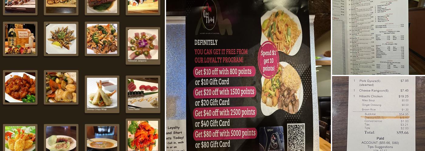 One Third Asian House Menu