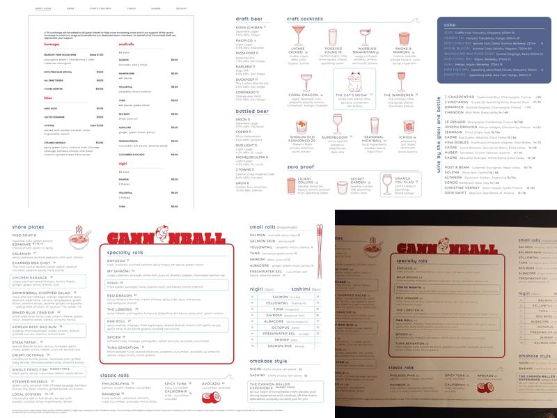 Cannonball Menu