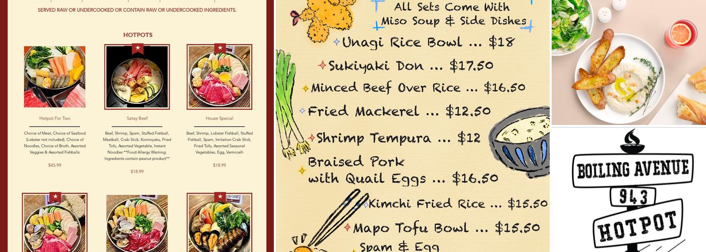 Boiling Avenue Menu