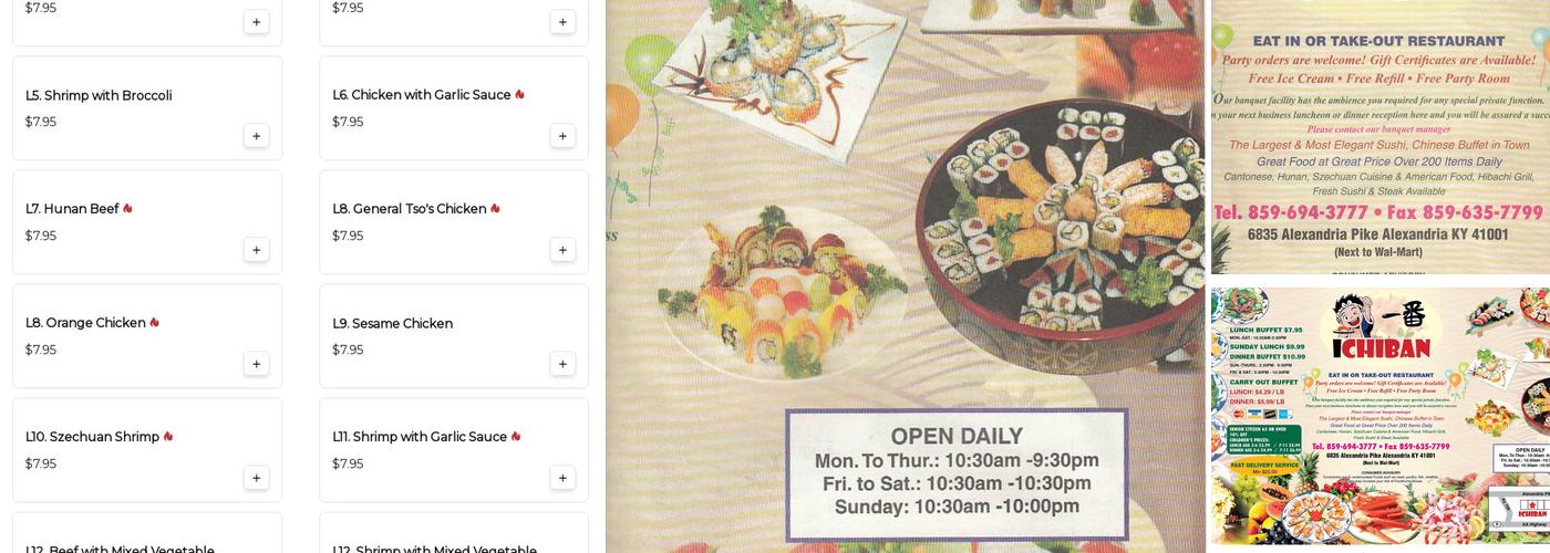 IChiban kitchen Menu