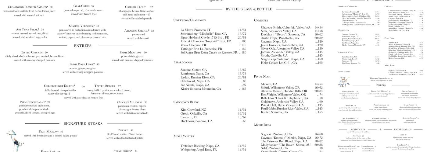 Bricktop's Menu