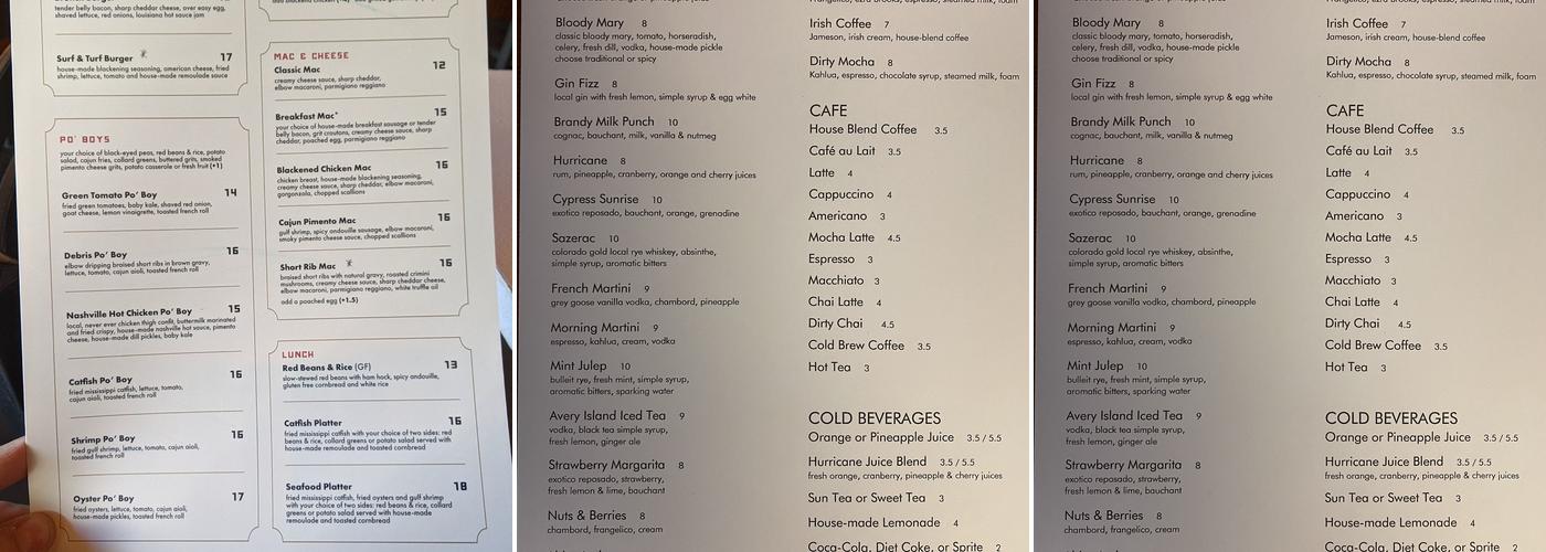 Exile Kitchen Denver Menu